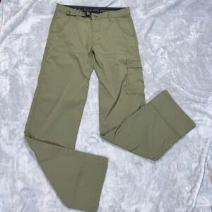 Prana Stretch Zion Cargo Pants Men's 30W x 34L Khaki Outdoor Hiking Adventure